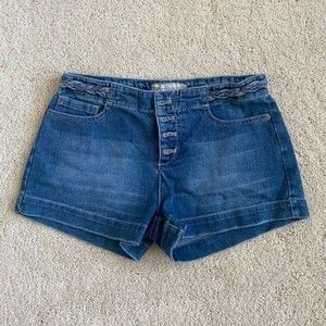 Free People Braided Denim Shorts Size 25